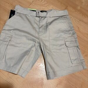 Avenue 1975 New York Mens 32‎ Cargo Shorts Beige Khaki Belted NWT